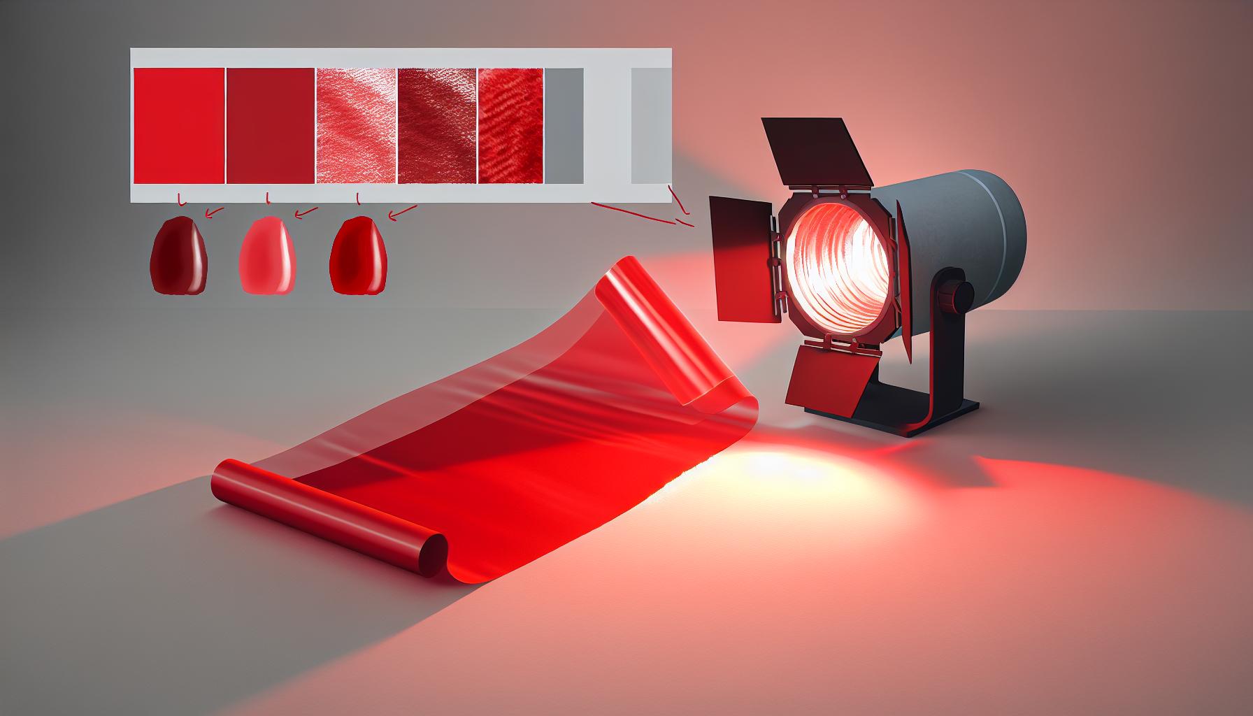 Principy a vlastnosti červené folie na světla