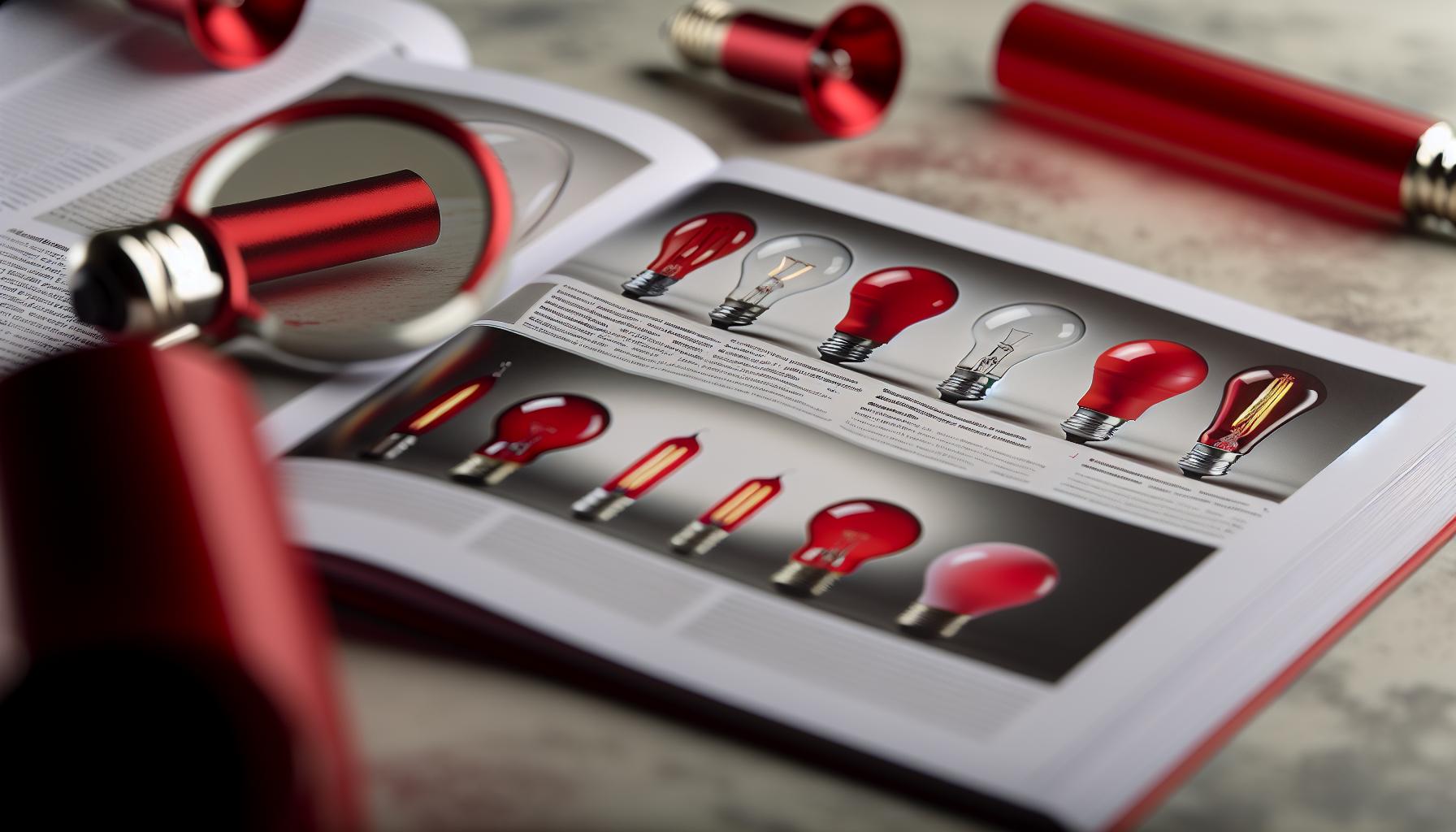 Typy červených žárovek a​ jejich​ specifika