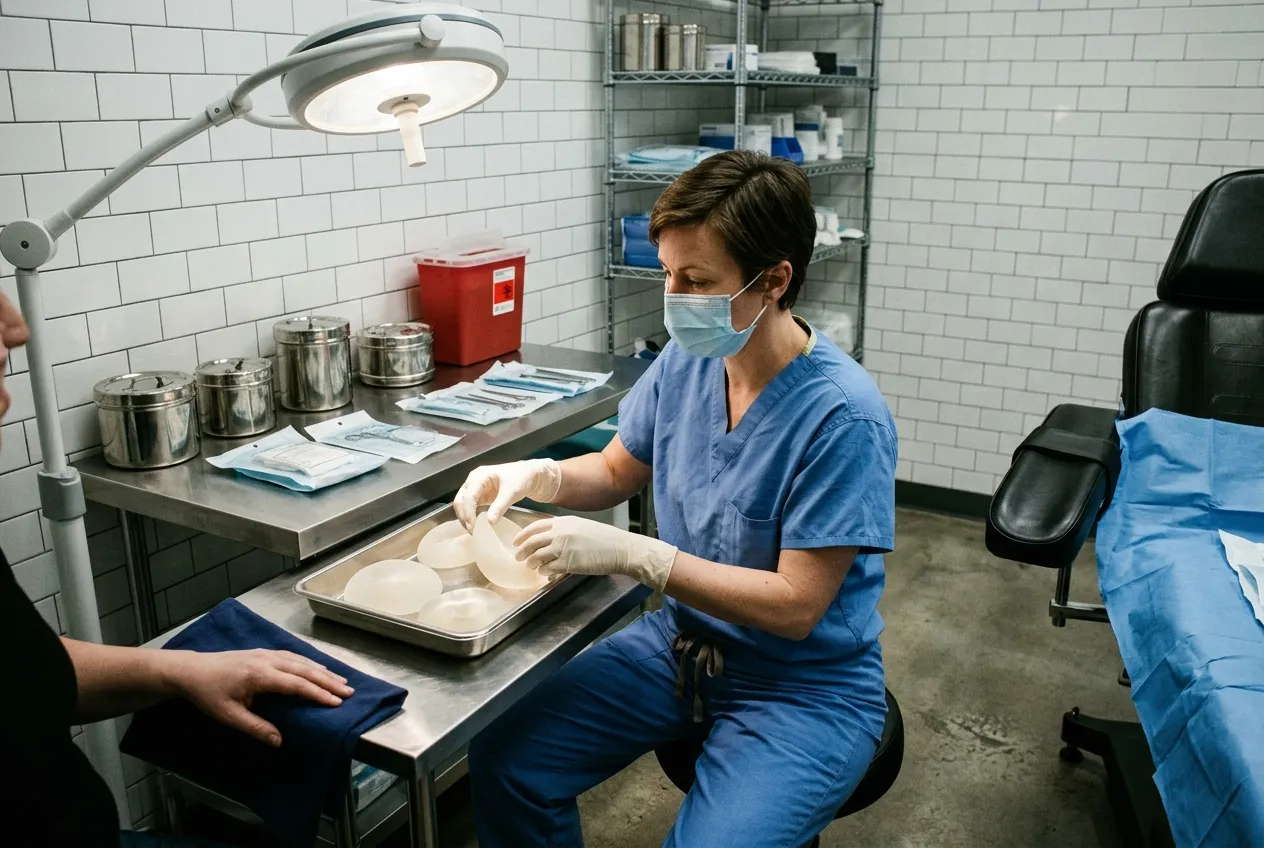 Lékařská konzultace ohledně implantace zdravotnického silikonu