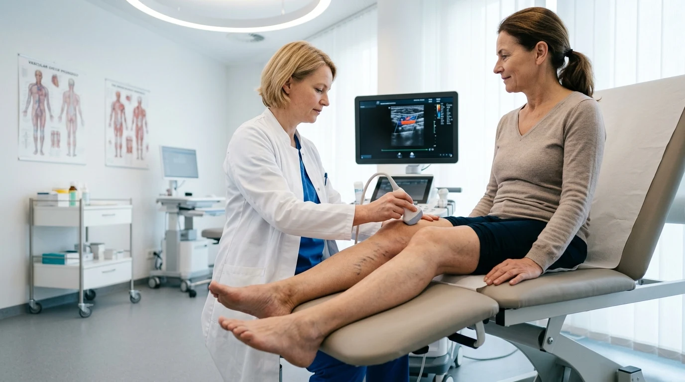 Ultrazvukové vyšetření křečových žil před aplikací metody VenaSeal